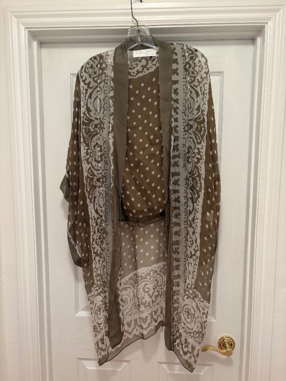100% Silk - 2 piece top and kimono